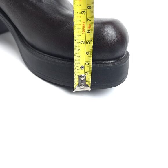 AMERICAN EAGLE 90s Vintage Leather Platform Ankle Boots Chunky Heel Y2k Grunge - Picture 8 of 13